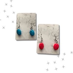 Girls Earrings Blue And Red